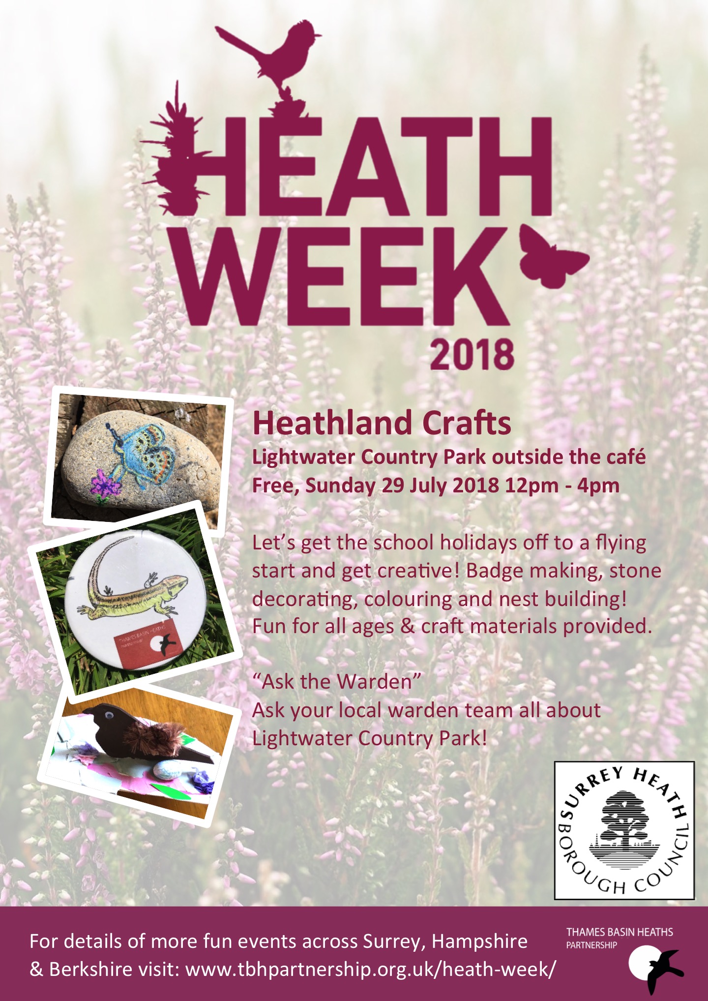 Heath Week poster for Lightwater event