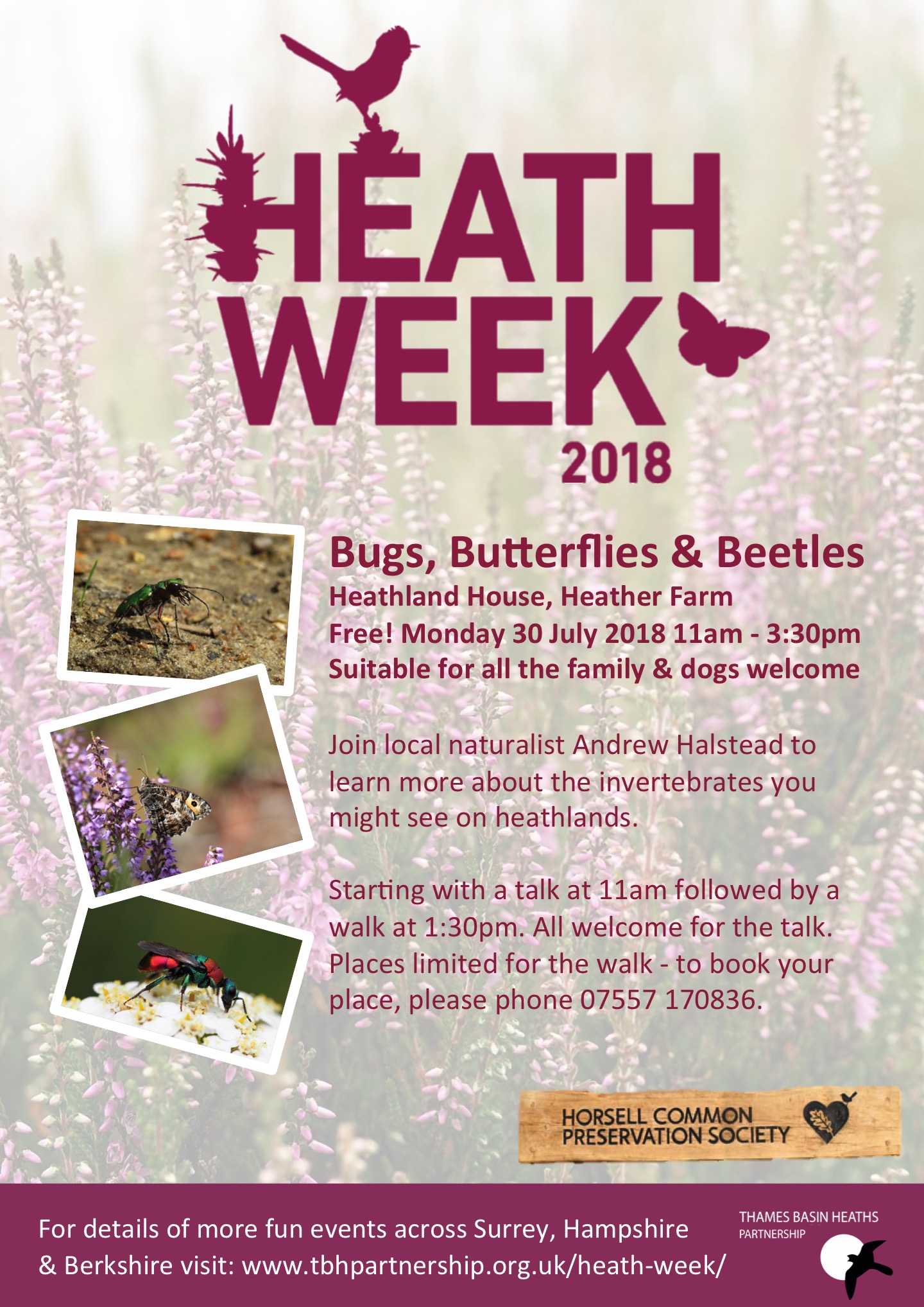 Heath Week poster for Horsell event