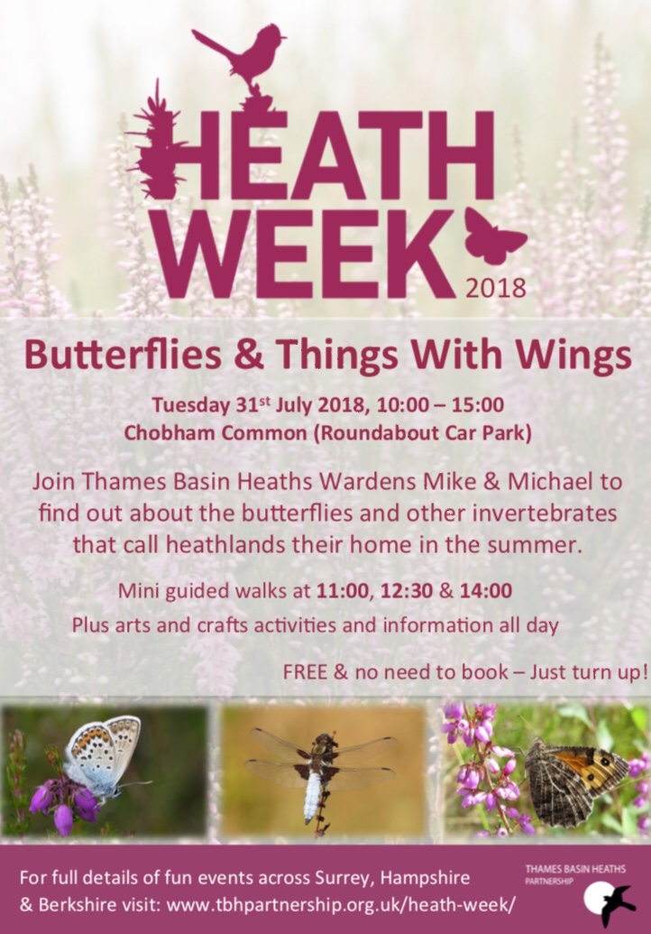 Poster for Heath Week 2018 event at Chobham Common