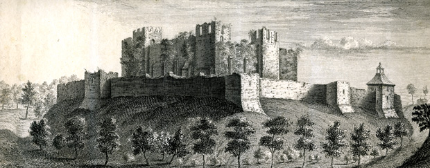 Old engraving of Farnham Castle