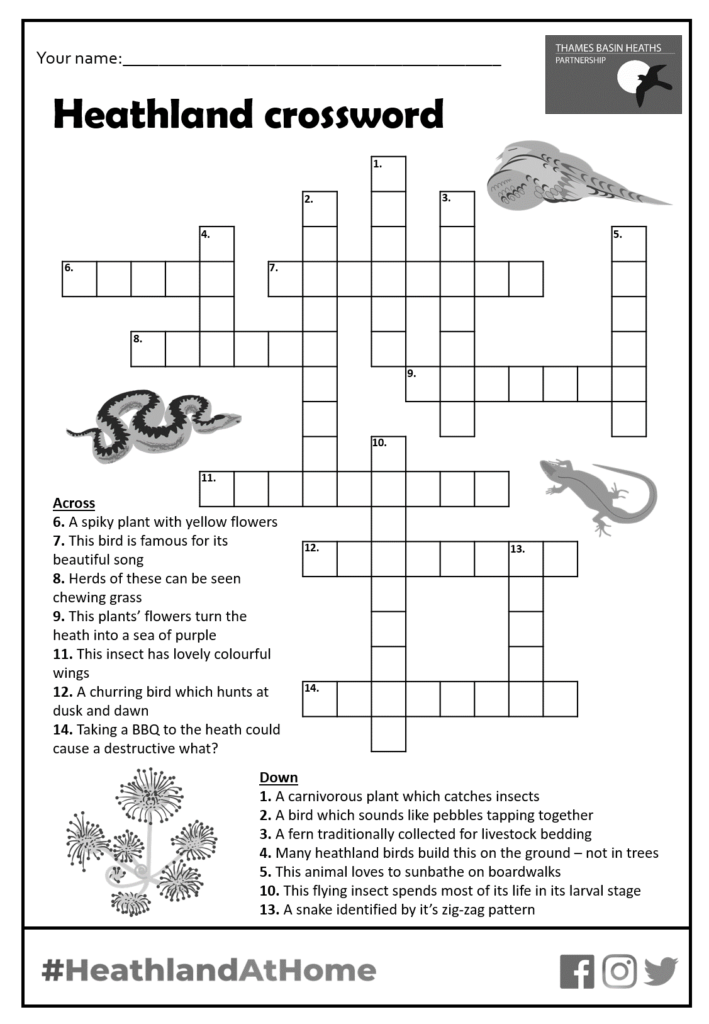 Click to download the heathland crossword