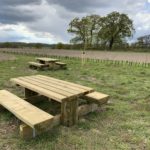 Photograph of solid picnic benches