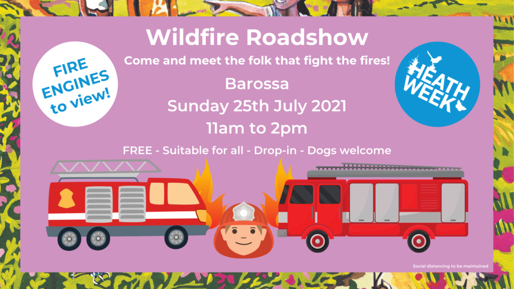 Heath Week event poster showing fire engines