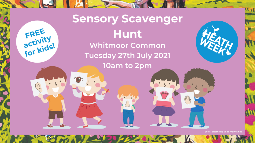Heath Week event poster showing kids enjoying a sensory challenge