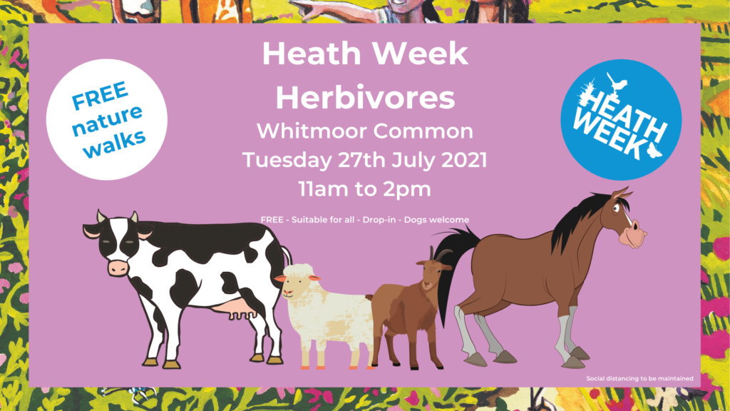 Heath Week event poster showing grazing animals