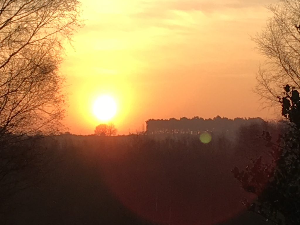 Gorgeous orange sky and rising sun