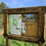 Photograph of the new wooden carved notice board