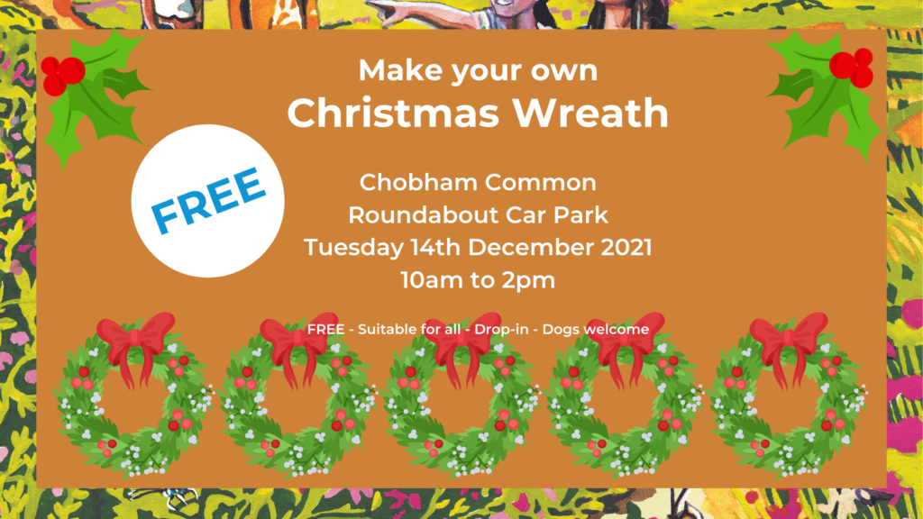 Poster saying Make your own Christmas wreath'