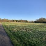 Photo a surfaced path through a meadow