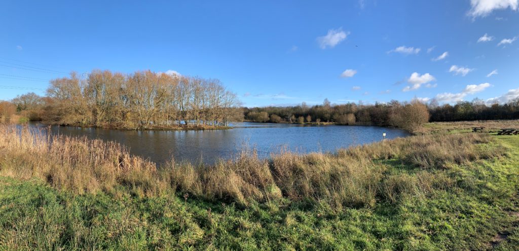 Panoramic photo of the lake