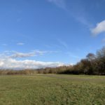 Photo of a large open space fringed with woodland