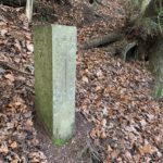 Photo of an old boundary stone with "HANTS" written down one side (and "SURREY" the other)