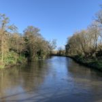 Photo of the River Wey, with very high water level after heavy rain