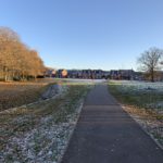 Photo of a walkway through the housing estate.