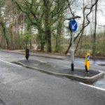 Photo of a traffic island! A safe crossing point for pedestrains.