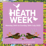 Pretty pink poster to advertise Heath Week - Monday 24th July to Sunday 30th July 2023