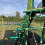 Photo of a children's climbing frame.