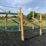 Photo of a children's climbing frame.