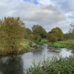 Photo of the River Blackwater in full swell. Surrounding trees starting to look autumnal.