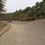 Wintery photograph of the banked test track at Buckler's Forest on a cold January day.