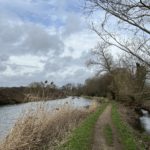 Wintery photograph taken looking down the River Wey.