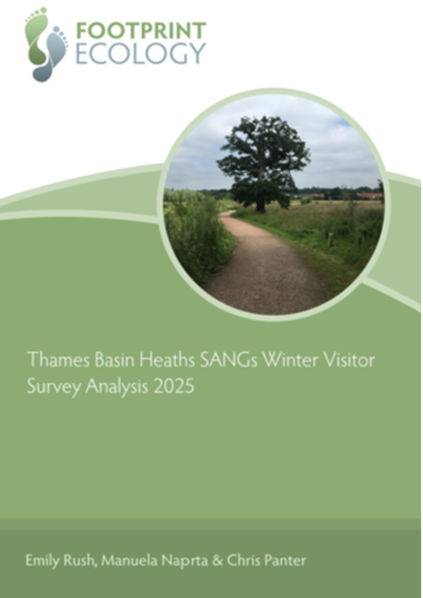 Report front cover for SANGs Winter Visitor Survey Analysis 2025